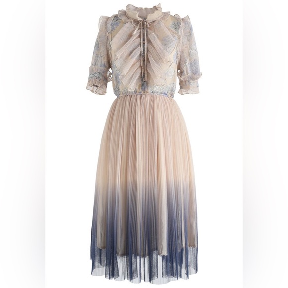 ChicWish We Know It All Gradient Pleated Mesh Tulle Dress - Picture 3 of 6